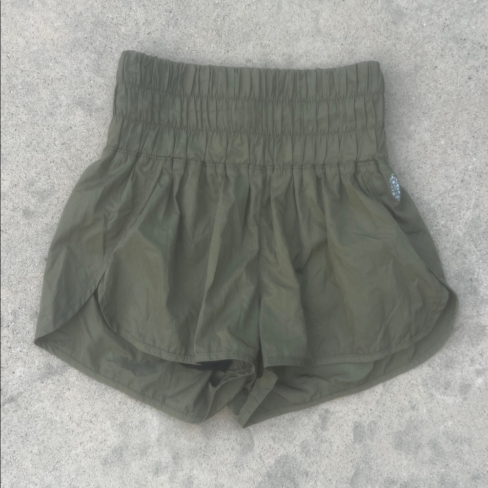 Free People Movement Way Home Olive Green Hi-Waisted Running Short Womens Size S - Picture 2 of 6